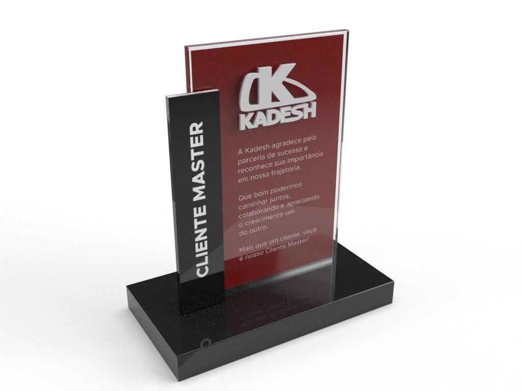 Troféu corporativo personalizado com a marca do cliente — Kadesh